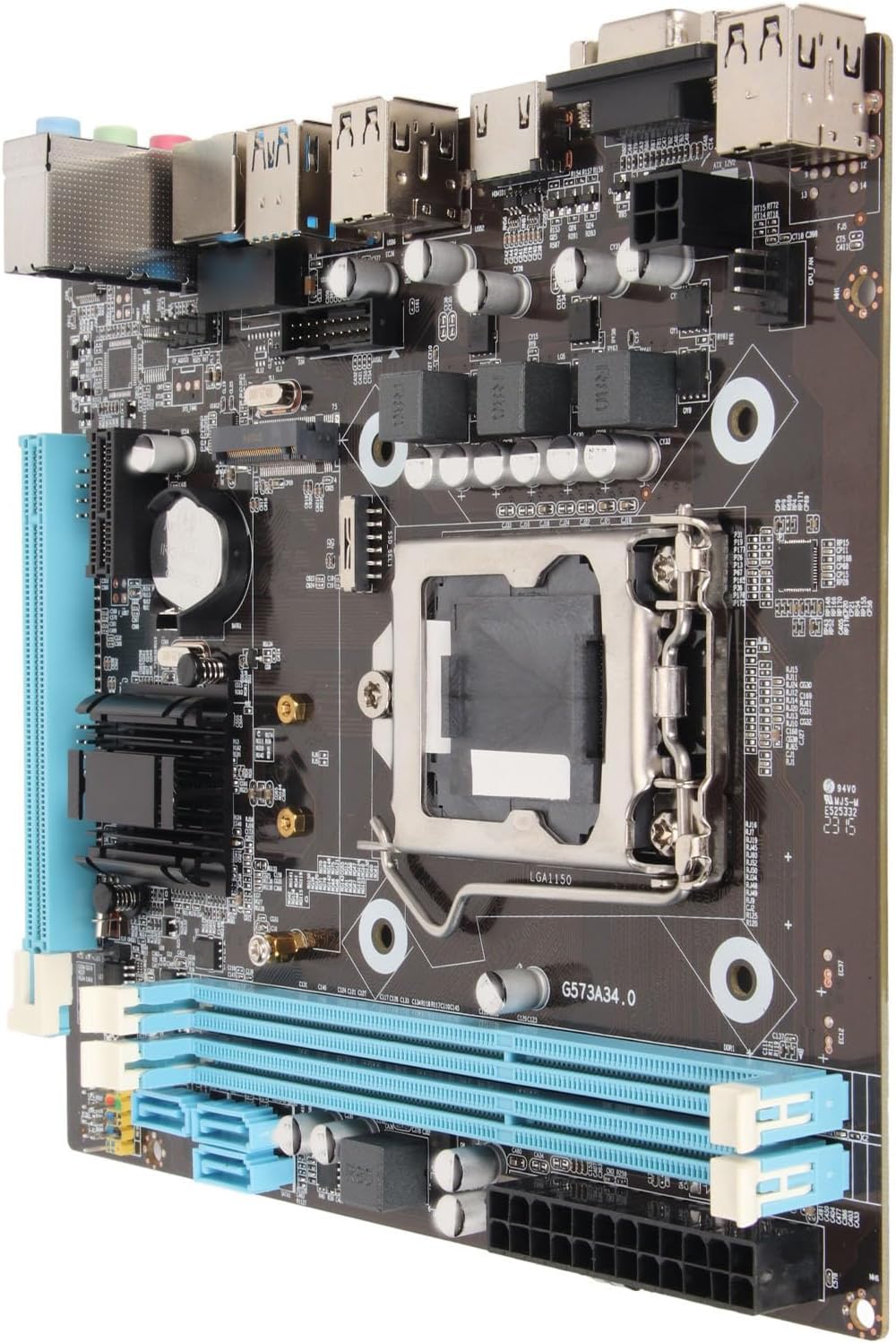 LGA 1150 Gaming Moderkort, 4 USB2.0, DDR3 1600MHz, M.2 NVMe NGFF, SATA3.0 6Gb per S, PCIe X16, RJ45 100Mbps LAN, HDMI, Micro ATX Moderkort för Core I3 I5 I7, för Core I3 V3 Xeon