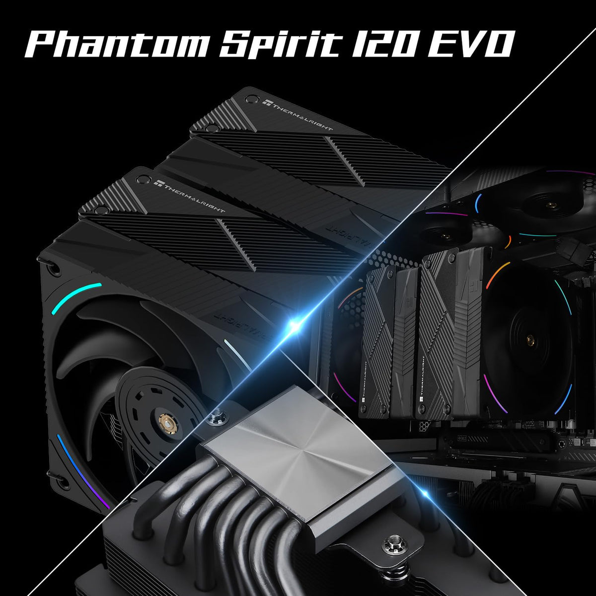 Thermalright Phantom Spirit 120 EVO CPU-luftkylare med 7 värmerör, dubbel 120 mm TL-K12 PWM-fläkt, AGHP 4.0-teknik, S-FDB-lager, för AMD, AM4, AM5/Intel 1700/1150/1151/1200, PC-kylare