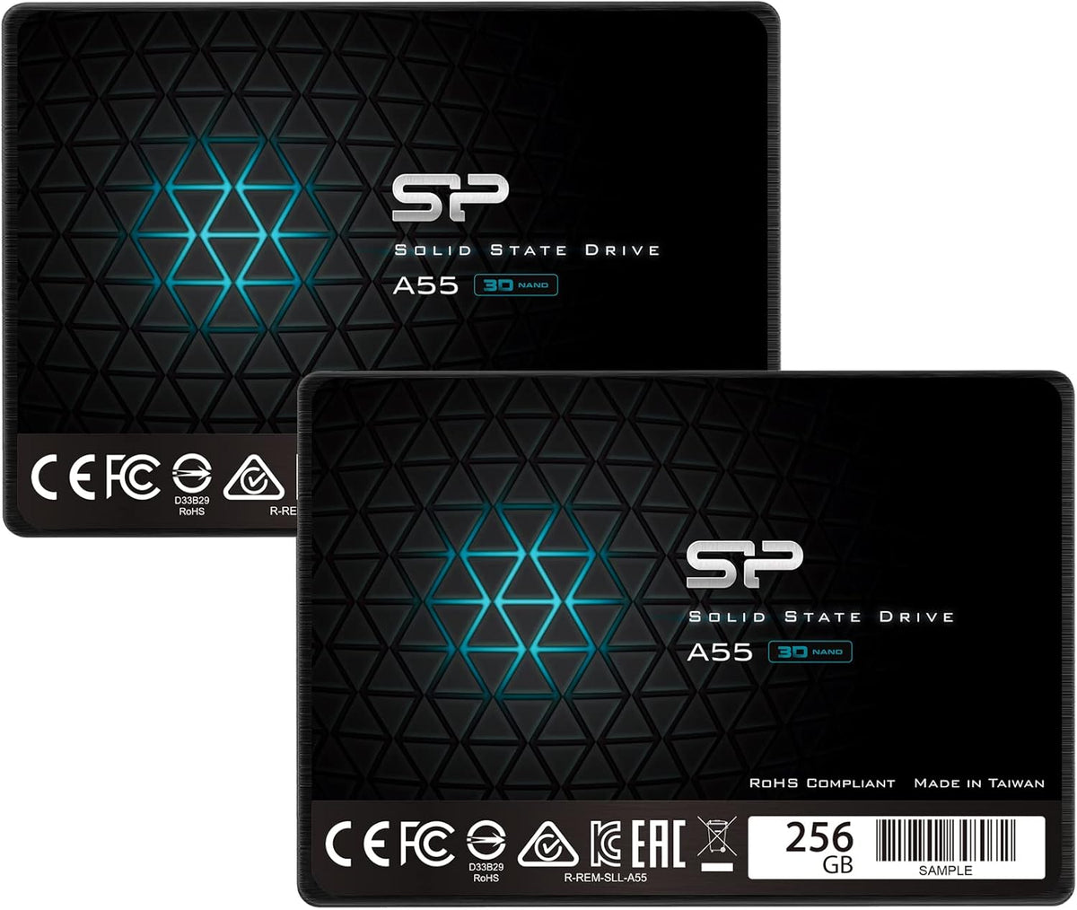 Silicon Power 256GB SSD 3D NAND A5X SLC Cache Performance Boost SATA III 2.5" Internal Solid State Drive SP256GBSS3A55S25AY