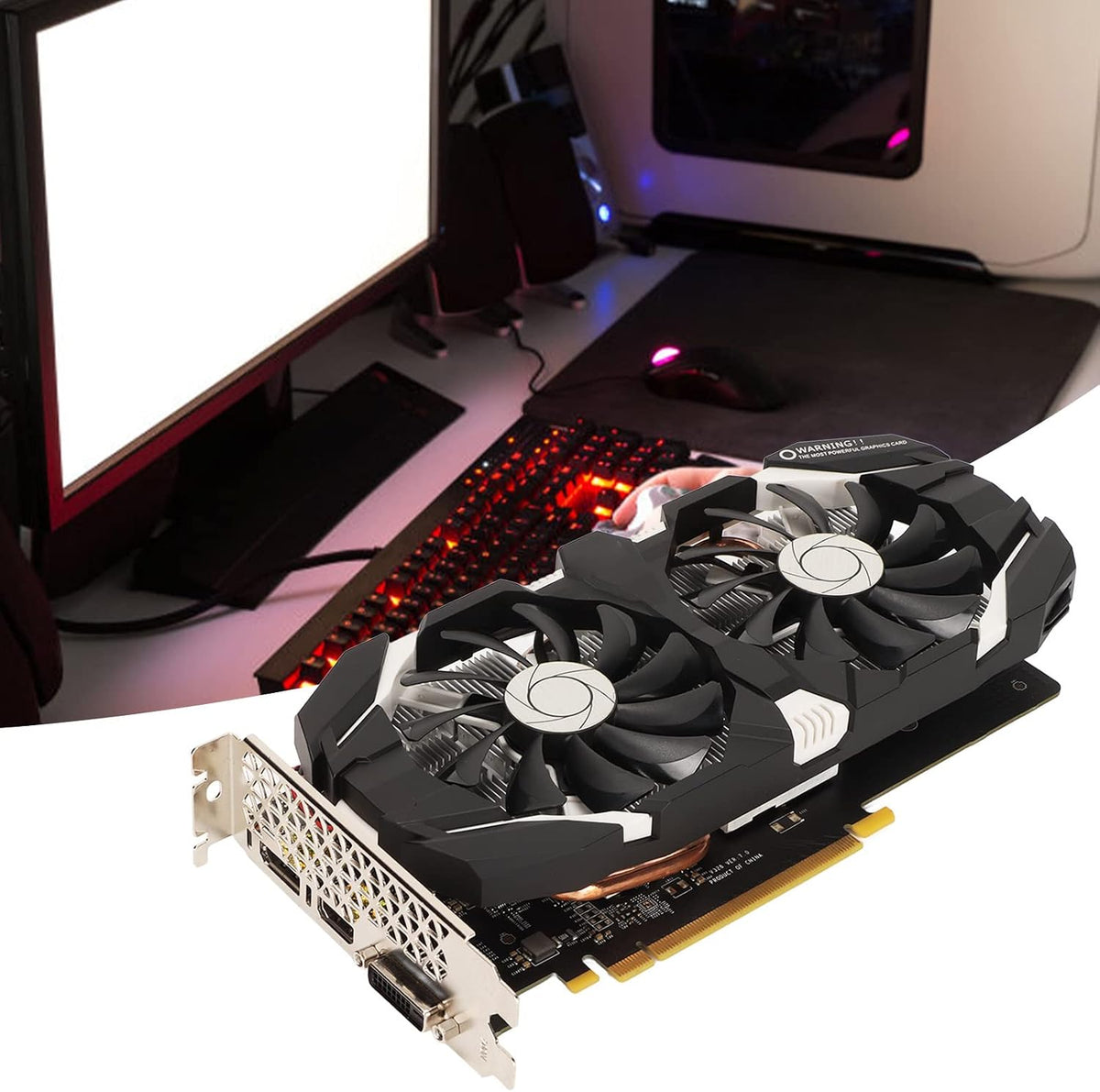 1060 GDDR5 Dual Fan Desktop PC Grafikkort 4K HDR 8008MHz för 1060 6GB, 1060 5GB, 1060 3GBGTX 1060 6GB, 1060 5GB, 1060 3GB.(6 GB)