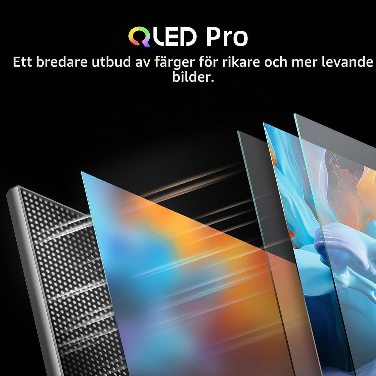 Google QLED 4K UHD CHiQ 50QA10 50" HDR10, VRR och ALLM ultratunn ramlös Dolby Audio Wi-FI dubbelband