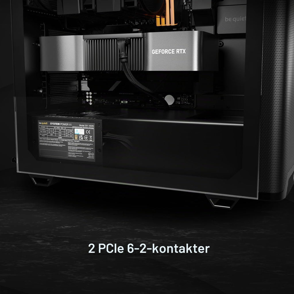 be quiet! System Power 11 450W nätaggregat, ATX 3.1-nätaggregat, fullt stöd för PCIe 5.1-GPU:er, 120 mm be quiet!-fläkt, kraftfull 12 V-linje, DC/DC-omvandlare, 80 Plus® Bronze-effektivitet
