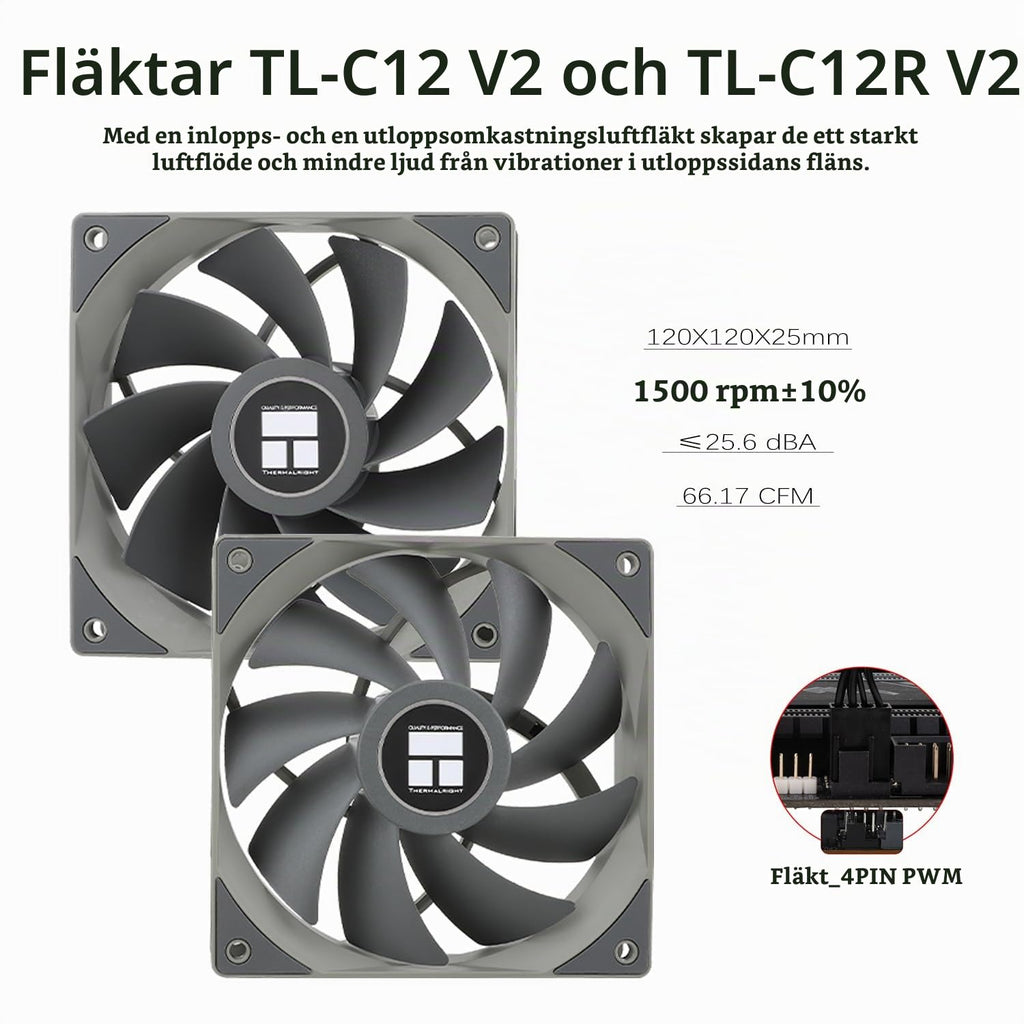TR-Thermalright Assassin Spirit 120 V2 PLUS CPU-kylare, dubbeltyst fläkt CPU luftkylare, 1 500 varv/min, kompatibel med Intel LGA1851/1700/1150/1151/1200 och AMD AM5/AM4