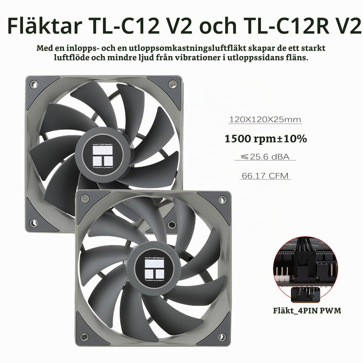 TR-Thermalright Assassin Spirit 120 V2 PLUS CPU-kylare, dubbeltyst fläkt CPU luftkylare, 1 500 varv/min, kompatibel med Intel LGA1851/1700/1150/1151/1200 och AMD AM5/AM4