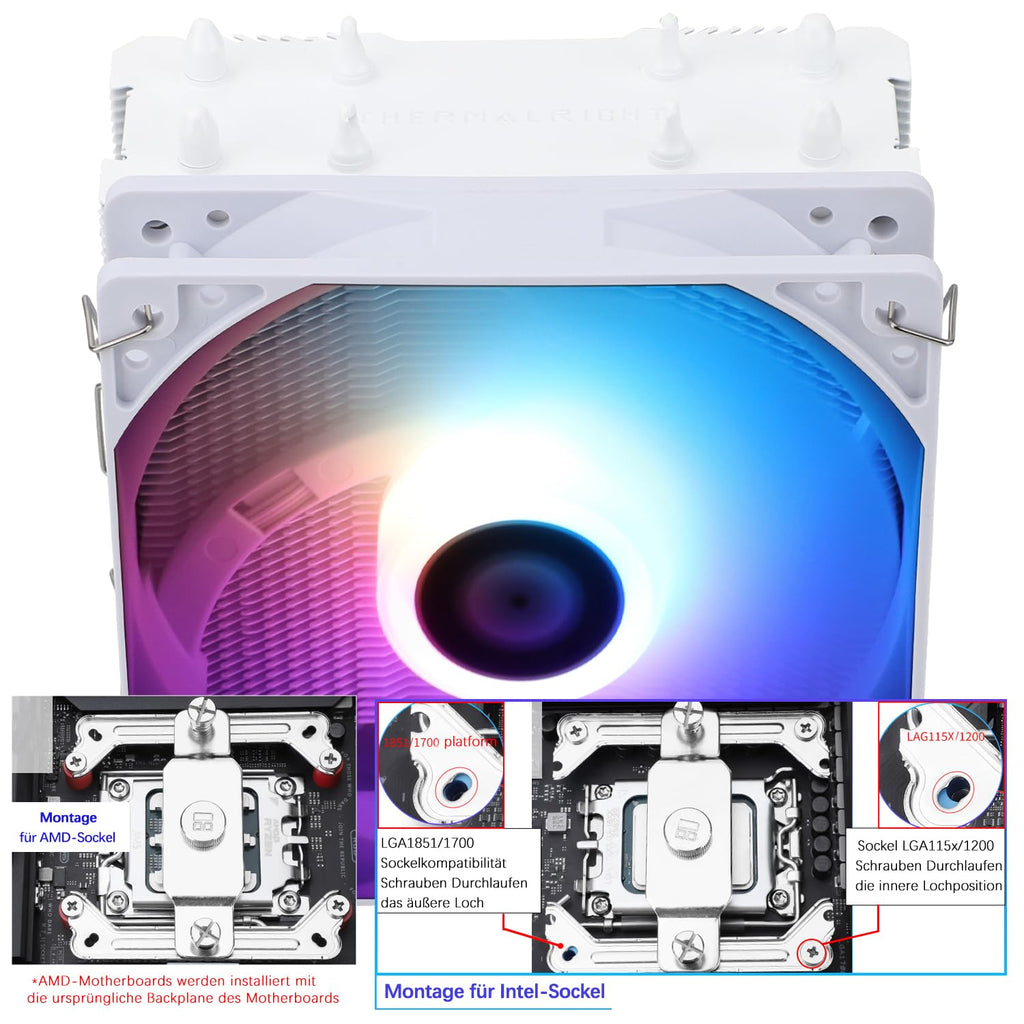 TR-Thermalright Assassin X 120R SE CPU-kylare - 4 värmerör, 120 mm tyst fläkt, för AMD AM4/AM5, Intel LGA1851/1700/115x/1200, PC-kylare