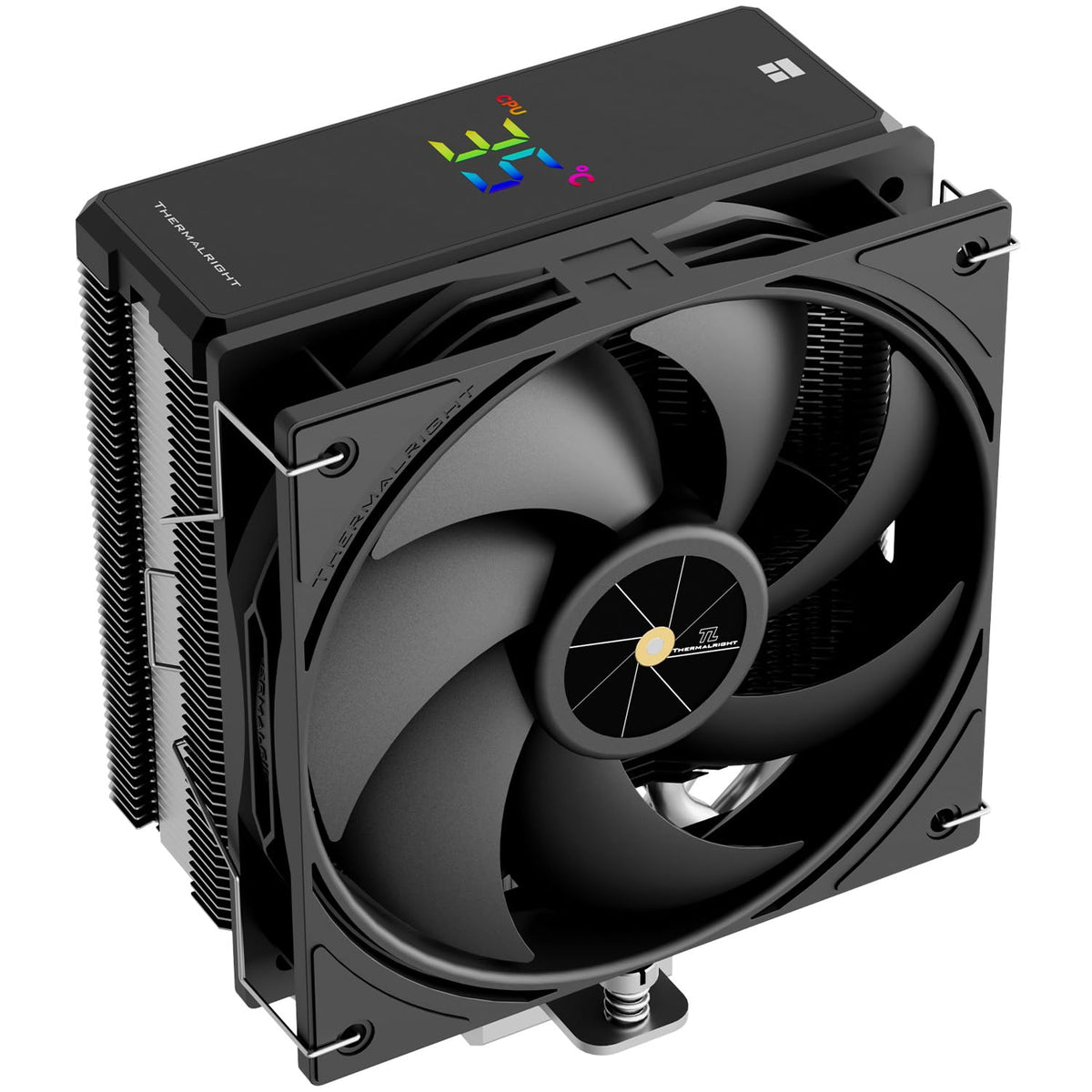 Thermalright Assassin X 120R svart digital CPU-kylare, topp digital skärm, kylfläns dator, stöd AM4/AM5, Intel LGA1851/1700/115X/1200