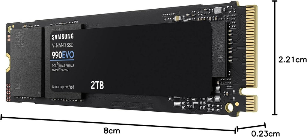 Samsung 990 PRO Heatsink NVMe M.2 SSD, 2 TB, MZ-V9P2T0CW