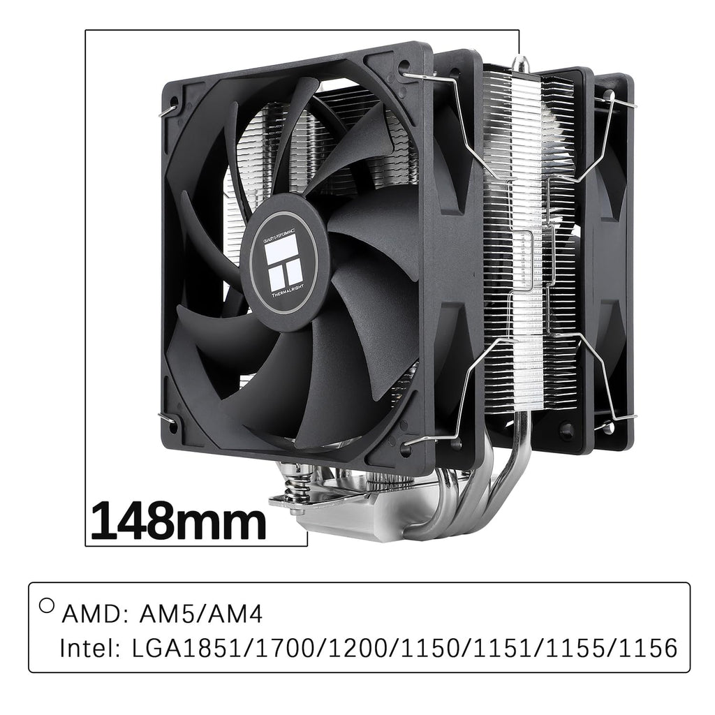 TR-Thermalright Assassin X 120R SE CPU-kylare - 4 värmerör, 120 mm tyst fläkt, för AMD AM4/AM5, Intel LGA1851/1700/115x/1200, PC-kylare
