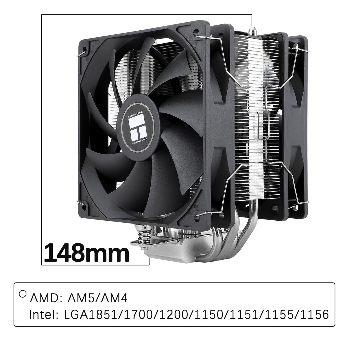 TR-Thermalright Assassin X 120R SE CPU-kylare - 4 värmerör, 120 mm tyst fläkt, för AMD AM4/AM5, Intel LGA1851/1700/115x/1200, PC-kylare