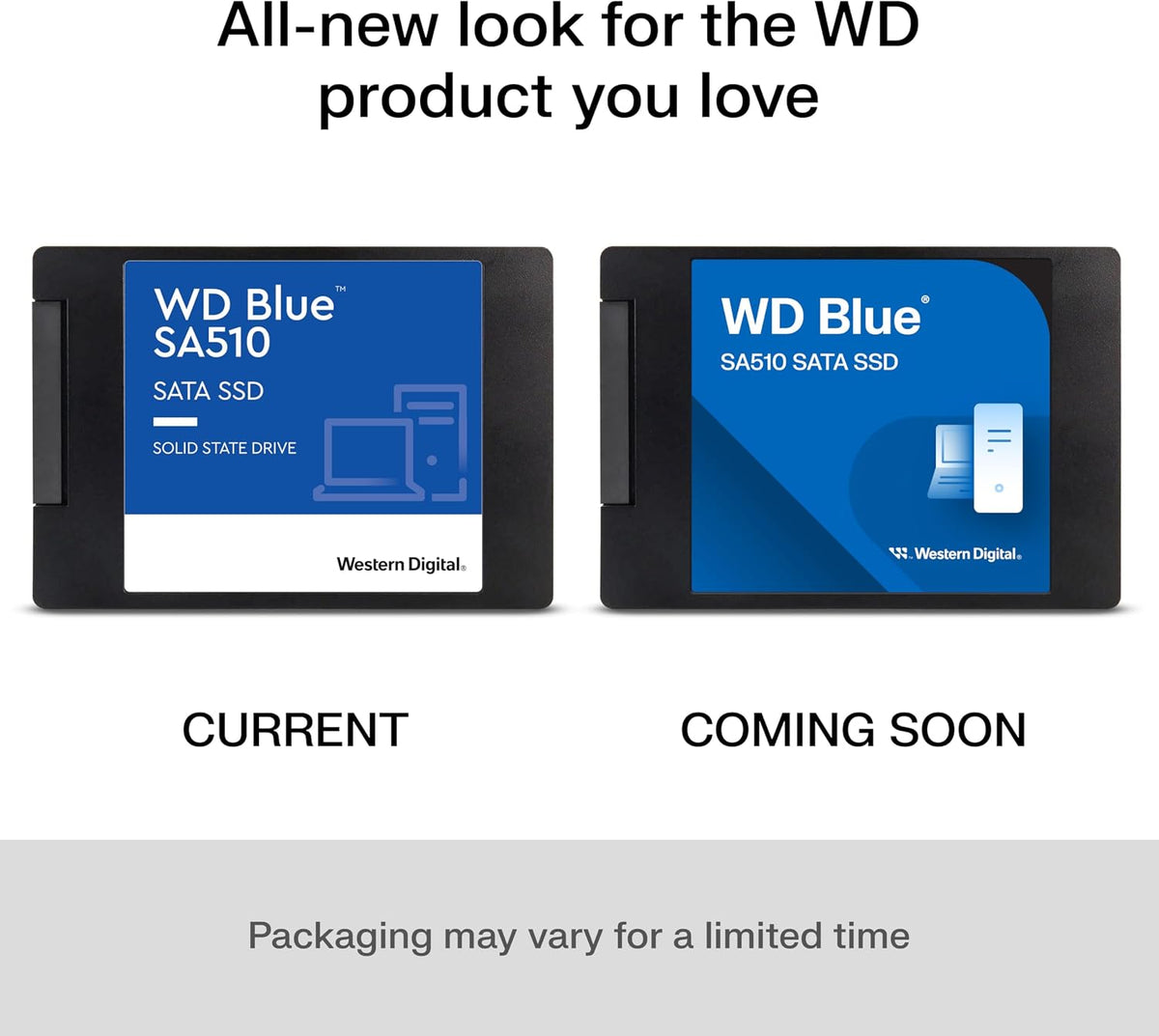 WD Blue SA510 4TB SSD, 2.5" SATA SSD, Internt lagringsutrymme, Snabba läshastigheter upp till 560 MB/s, Klona din hela dators hårddisk med den medföljande programvaran Acronis True Image for WD