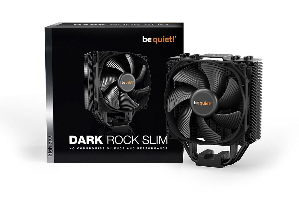 be quiet! Dark Rock Slim, CPU-kylare, 180 W TDP, Silent Wings 3 120 mm PWM-fläkt, 4x 6 mm heatpipes, slimmat tornformat utförande