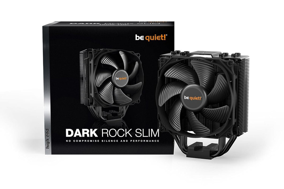 be quiet! Dark Rock Slim, CPU-kylare, 180 W TDP, Silent Wings 3 120 mm PWM-fläkt, 4x 6 mm heatpipes, slimmat tornformat utförande