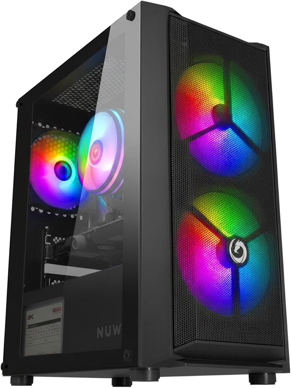 Nuwo Förmonterad Fast Gaming PC | Intel Core i5 upp till 3,8 GHz | RX 5500 8GB GDDR5 | 16 GB RAM, 1TB SSD | Windows 11 Pro förinstallerat, USB-WiFi ingår, färdig att använda | Boss Battle
