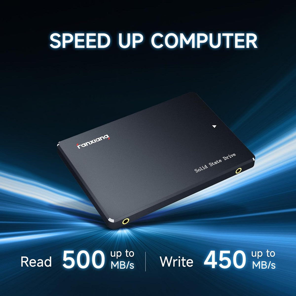 Fanxiang S101 1 TB SSD SATA III 6 Gb/s 2,5 tum intern solid state-enhet, läshastighet upp till 550 MB/sek, kompatibel med bärbara datorer och PC stationära datorer (svart)