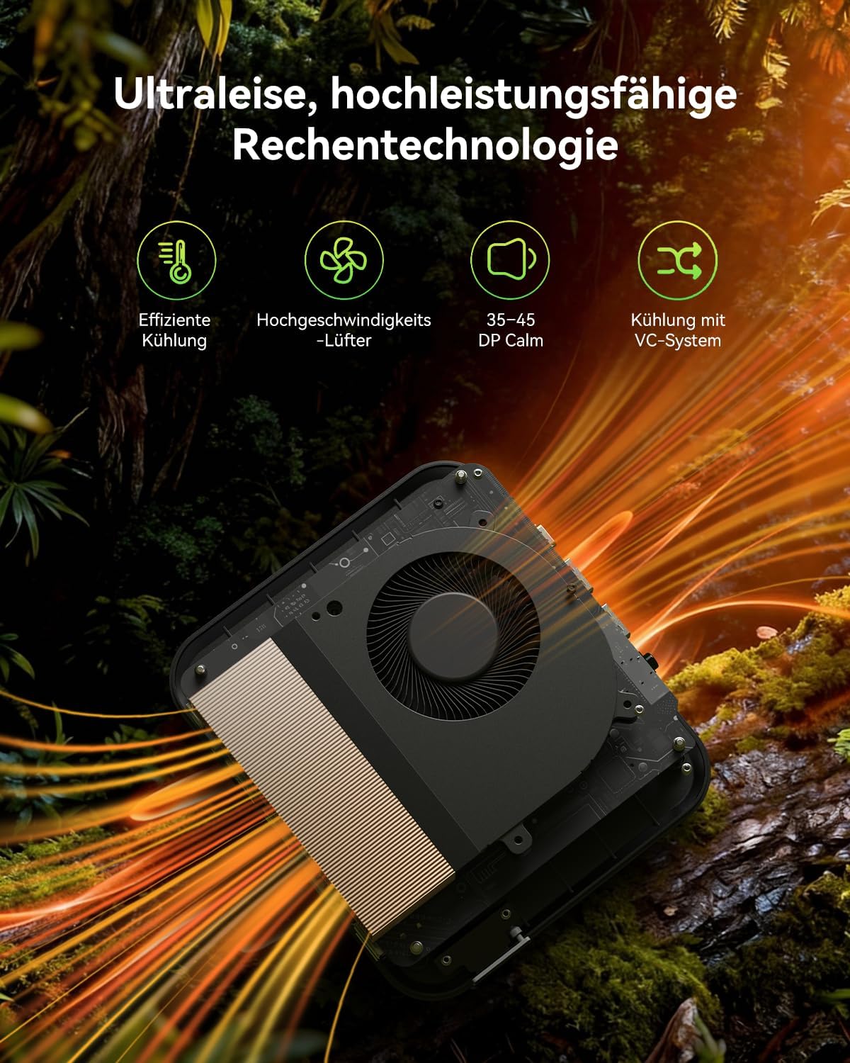 AOOSTAR MACO Mini PC AMD R7 PRO 6850H (8C/16T upp till 4,7GHz) 24GB LPDDR5 RAM + 1TB PCIe4.0 SSD, OCuLink/2xUSB4/2x2,5G LAN/4K Quad-Skärm/Fingeravtryck, W11 Pro, Mini Computer för gaming och kontor