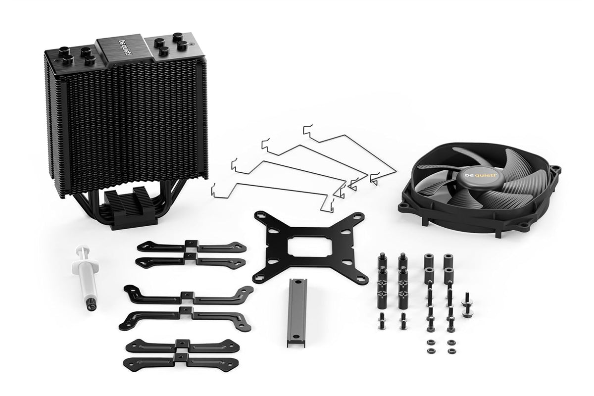 be quiet! Dark Rock Slim, CPU-kylare, 180 W TDP, Silent Wings 3 120 mm PWM-fläkt, 4x 6 mm heatpipes, slimmat tornformat utförande