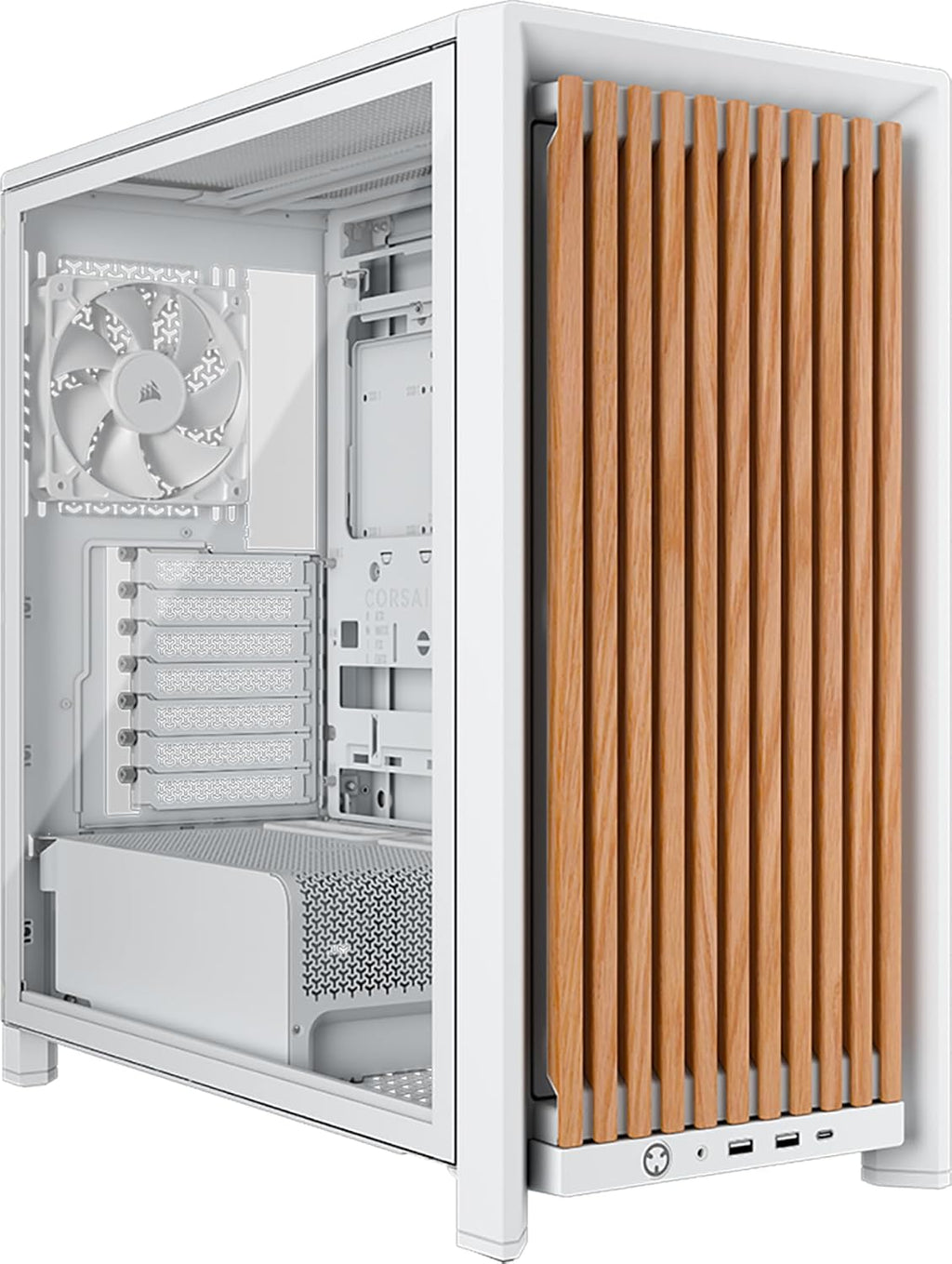 CORSAIR FRAME 4000D WOOD RS Mid-Tower PC-Chassi – Vit & Ek