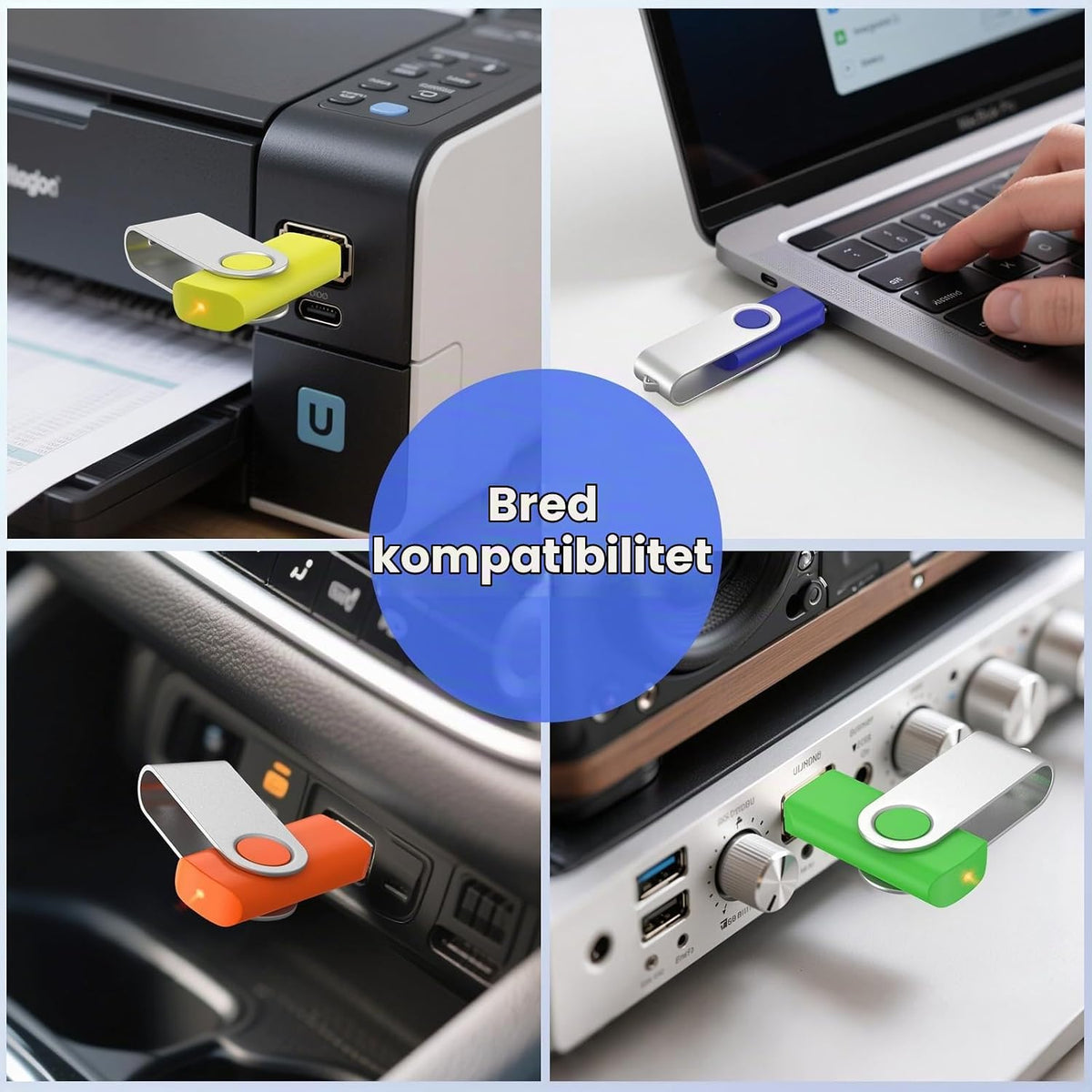 USB-minne 8 GB 10 stycken, ABLAZE mini minne minne vattentät 8 GB USB-sticks metall 10-pack för bärbar dator, dator, TV, bil