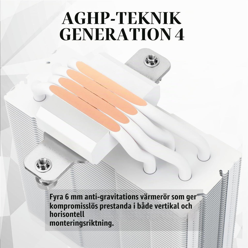 TR Assassin Spirit 120 EVO CPU-kylare, svart 120 mm PWM tyst fläkt, ARGB CPU Air Cooler, AGHP 4:e teknik, stöder Intel lga1700/1150/1151/1200, AMD AM4 AM5, guldkylare