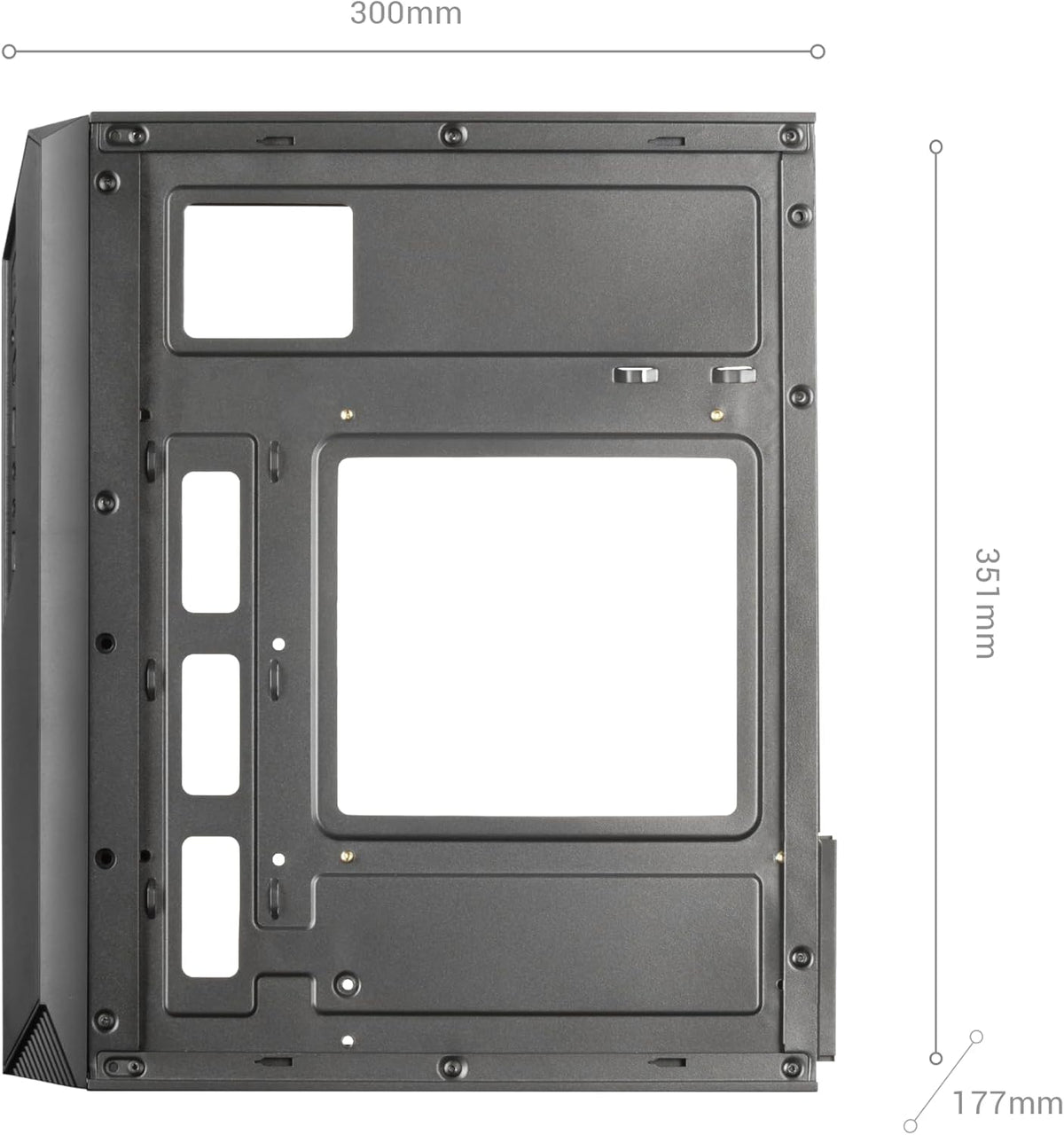 Mars Gaming MC-S1 svart, kompakt Micro-ATX Gaming PC-hölje, ARGB belysning 12 lägen, FRGB-fläkt, Full Side Window, MCS1