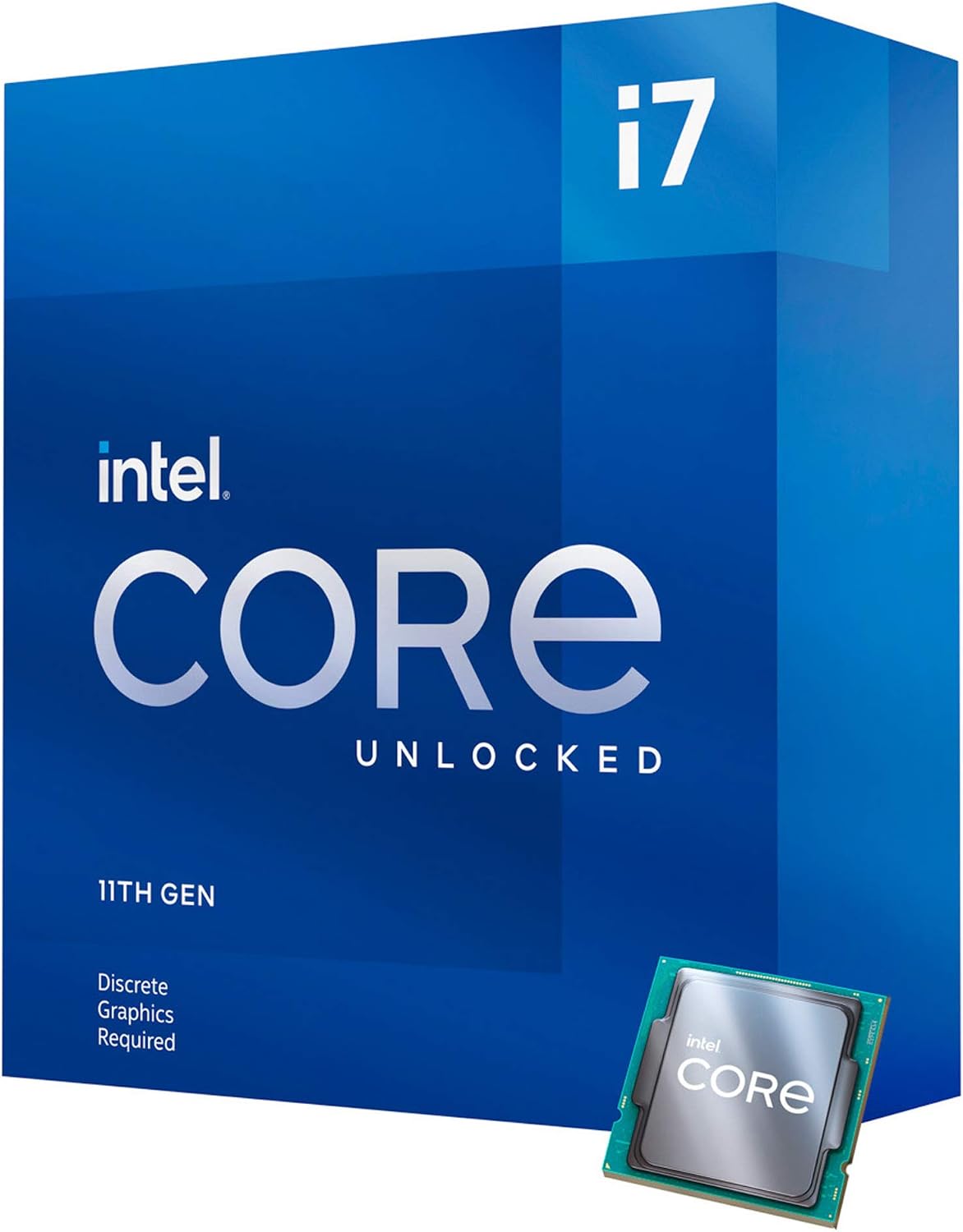 Intel Core i7-11700KF 11. Generation stationär processor (basklocka: 3,6 GHz Tuboboost: 4,9 GHz, 16 MB cache, 8 kärnor, LGA1200) BX8070811700KF