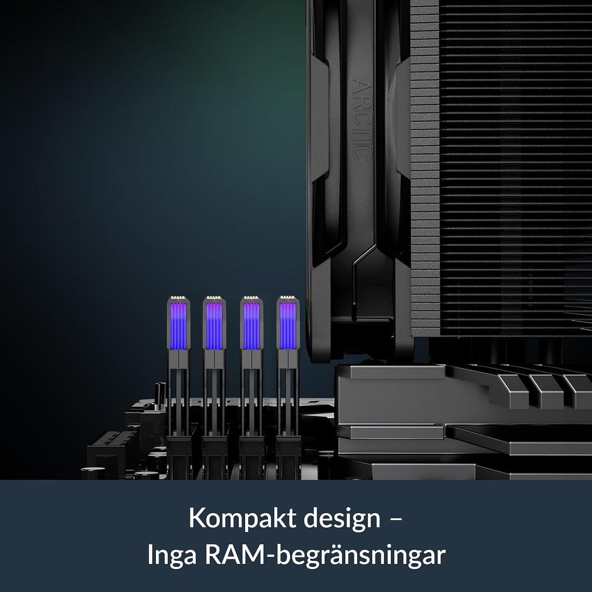 ARCTIC Freezer 36-S A-RGB – entorns processorkylare med ARGB-belysning för Intel och AMD, tryckoptimerad P12 Pro-fläkt på 120 mm, 600–3000 rpm, fluiddynamiskt lager, inkl. MX-7 - Svart