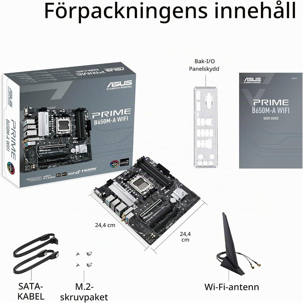 Asus TUF Gaming B450-Plus II moderkortsbas AM4 (ATX, AMD Ryzen, DDR4-minne, M.2, USB 3.1 Gen1+ Gen2, Aura Sync, Ai brusreducerande mikrofon)