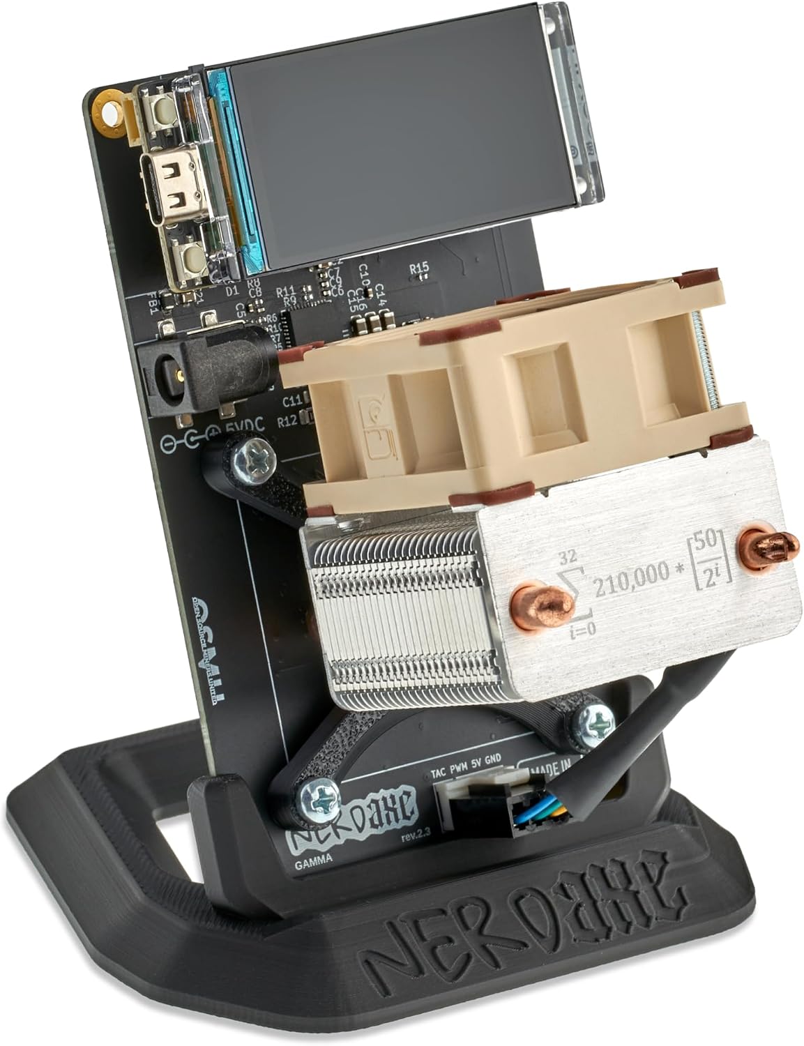 Gamma Bitcoin Miner – Premium Plug-and-Play Home och Solo Miner | 1,3 TH/s | Tillverkad i Tyskland | inkl. strömförsörjning och hållare (universell kontakt)