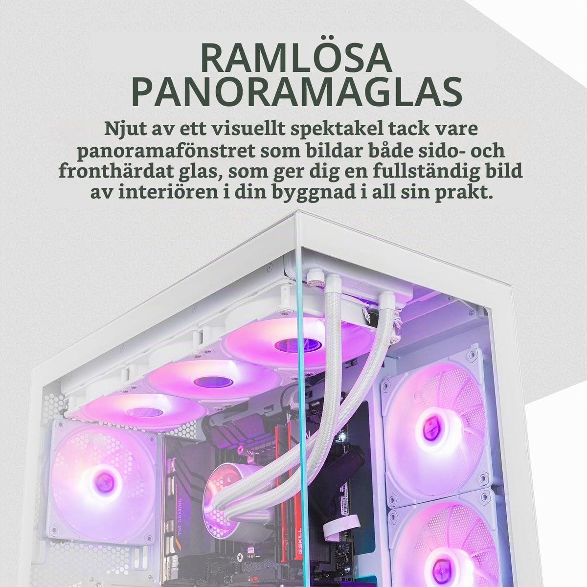 NOX XTREME PRODUCTS Hummer Galaxy - Datorchassi, Ramlöst Härdat Glas, 4x 120mm PWM Fläktar, Plats för 10 Fläktar, USB-C och USB 3.0, ARGB Hub Controller, ATX/M-ATX/ITX, Svart
