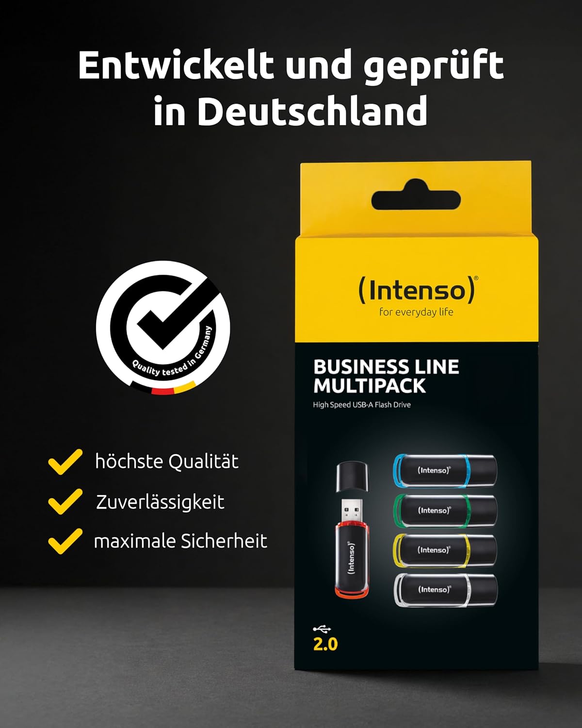 Intenso Business Line - Flash Drive 16 GB - USB 2.0, Black/Red