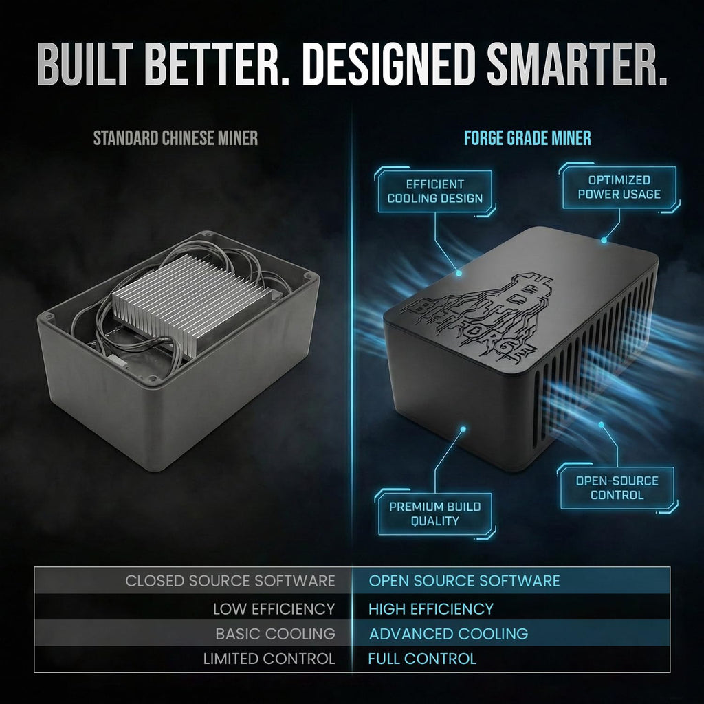 Bitforge Nano Bitcoin Miner, dubbel ASIC BM1370, hashrate 2,5 TH/s