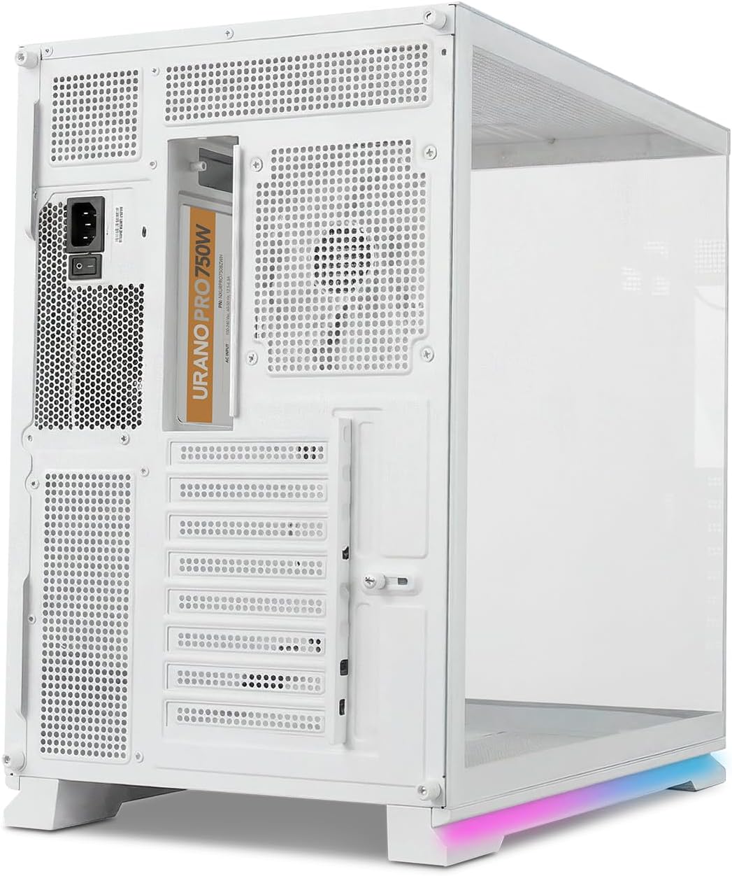 NOX XTREME PRODUCTS Hummer Galaxy - Datorchassi, Ramlöst Härdat Glas, 4x 120mm PWM Fläktar, Plats för 10 Fläktar, USB-C och USB 3.0, ARGB Hub Controller, ATX/M-ATX/ITX, Svart