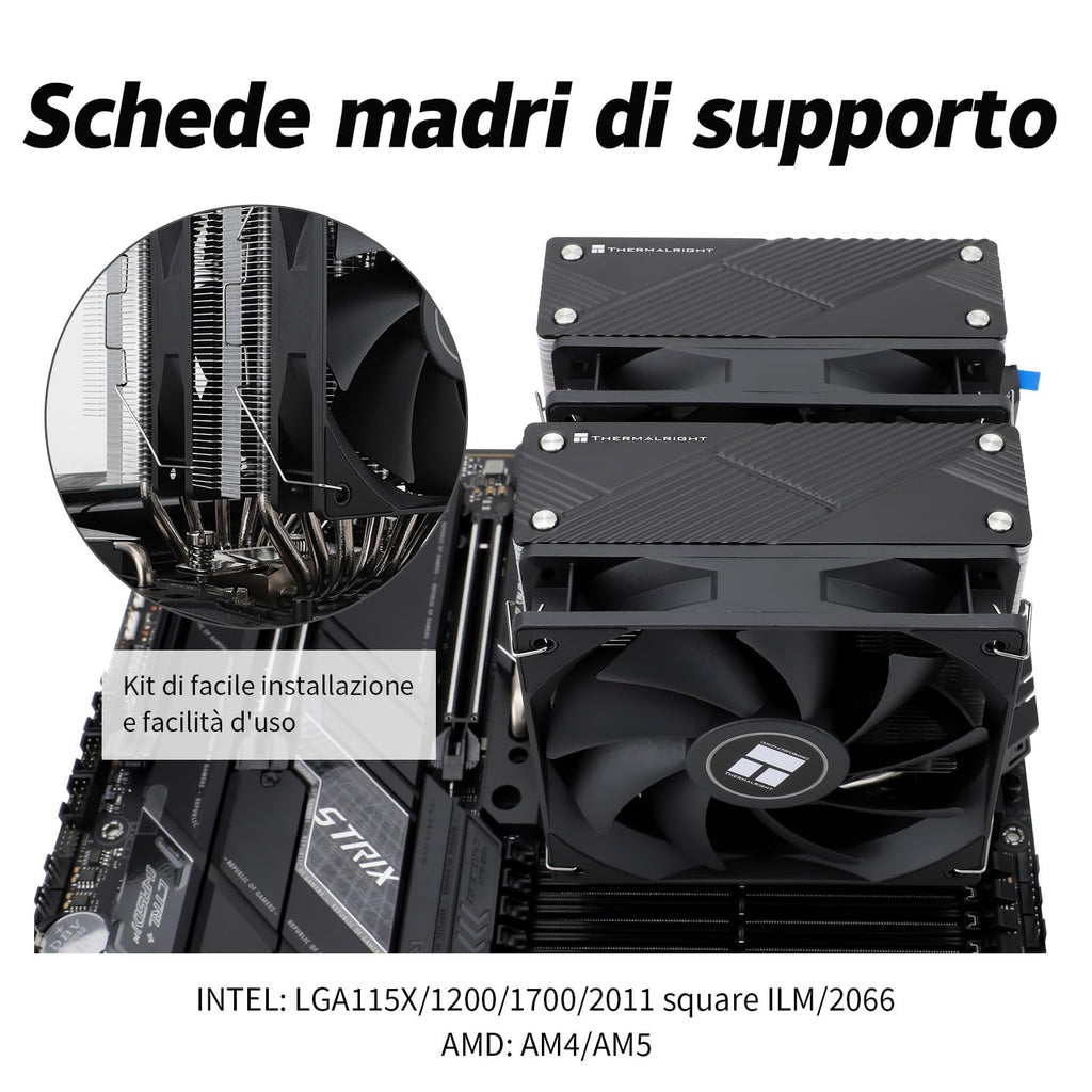 TR Phantom Spirit 120SE CPU-kylare, 7 värmerör, dubbel fläkt TL-C12B V2 PWM, AGHP Technilogy 4.0, för AMD AM4 AM5/Intel 1700/1150/1151/1200