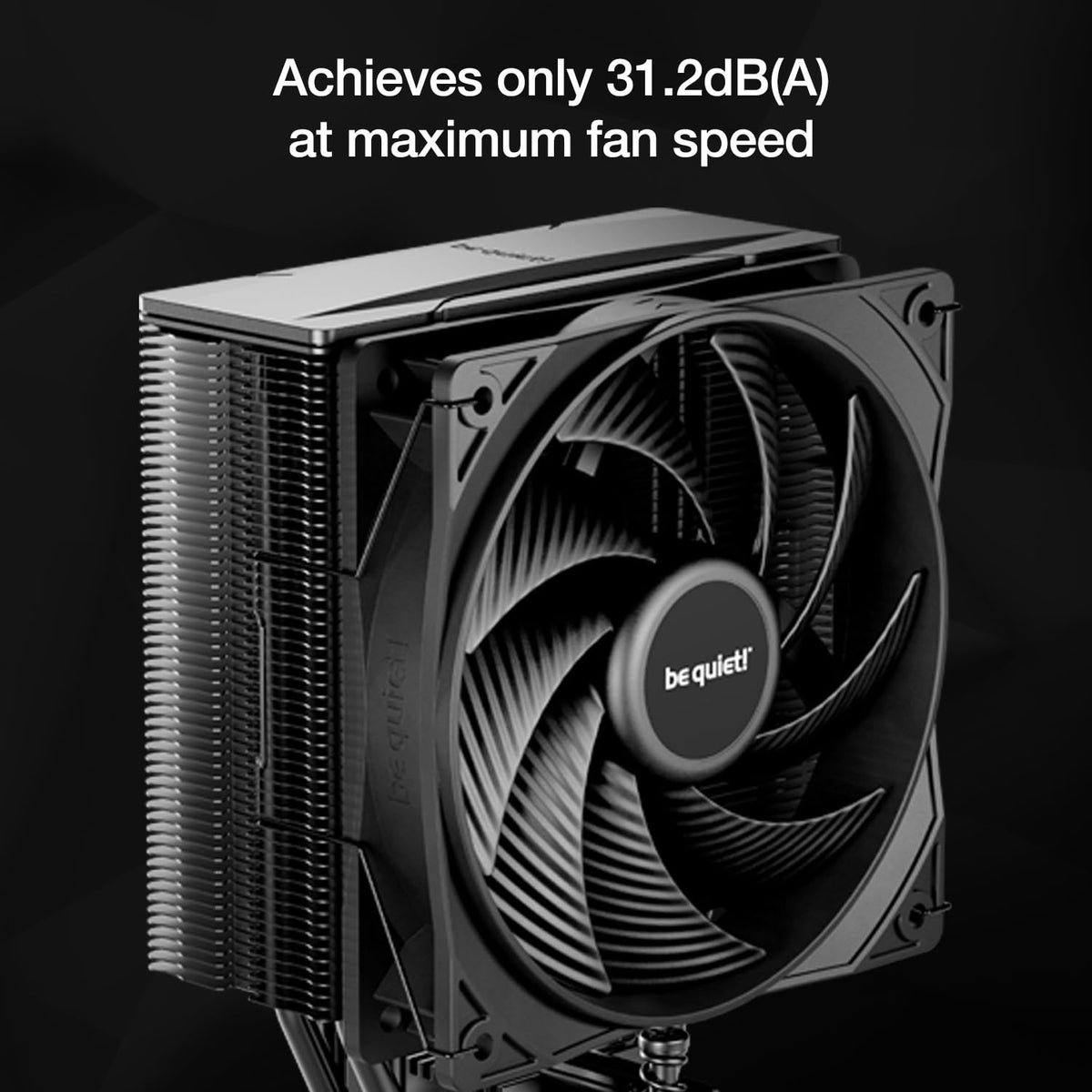 be quiet! Pure Rock 3 Black luftkylare, mycket hög kylprestanda, 4 högpresterande heatpipes med HDT-teknik, optimerad Pure Wings 3 120 mm PWM-fläkt, förinstallerad monteringsbrygga