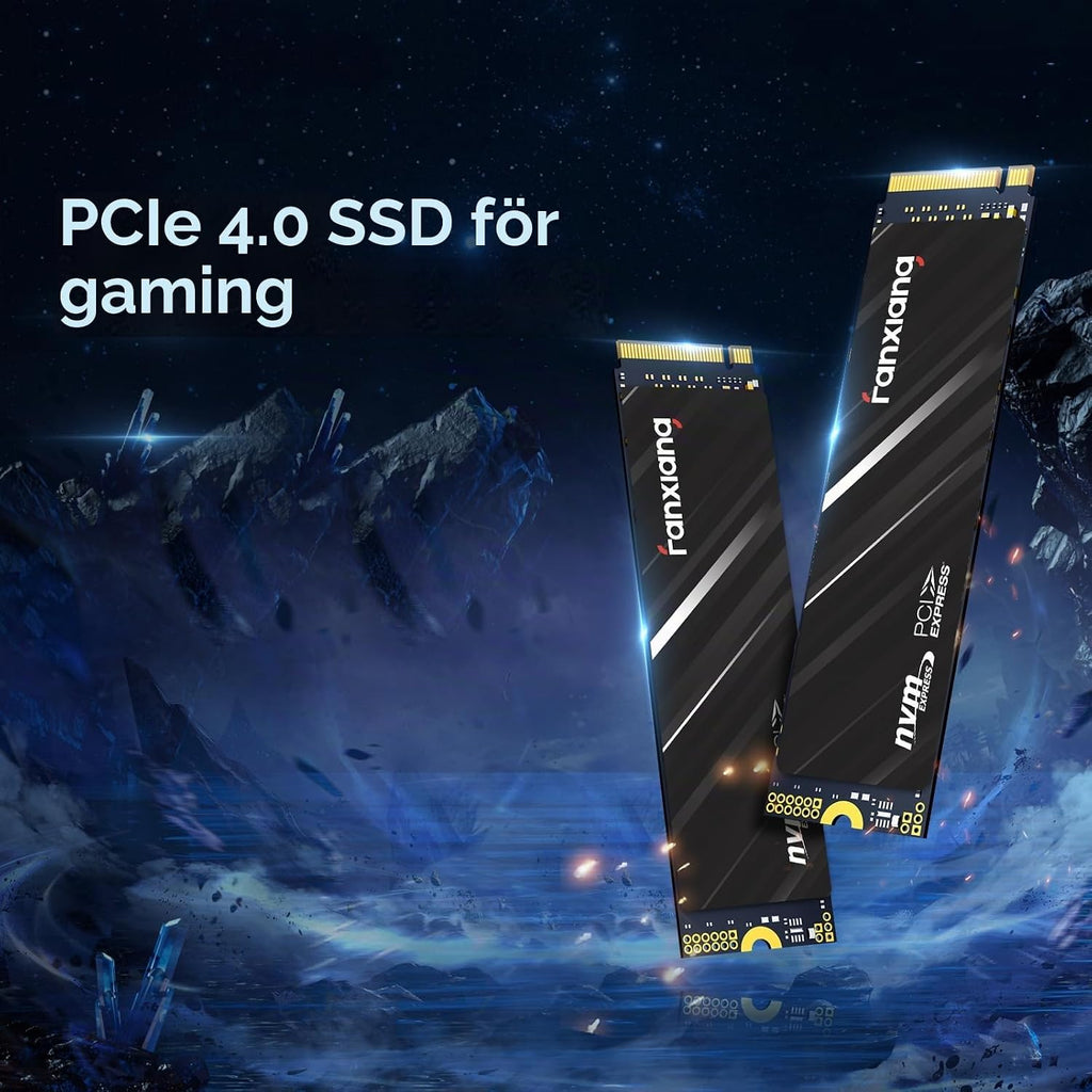 fanxiang 1 TB NVMe PCIe 4X4 M.2 2280 SSD upp till 4800 MB/s 3D NAND SSD kompatibel med PS5 — perfekt för spelare och proffs — S690Q