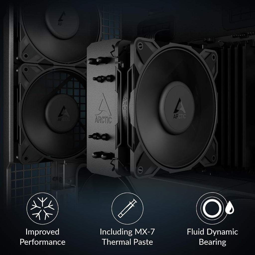 ARCTIC Freezer 36-S – entorns processorkylare för Intel och AMD med tryckoptimerad P12 Pro-fläkt på 120 mm, 600–3 000 rpm, fluiddynamiskt lager, inkl. MX-7