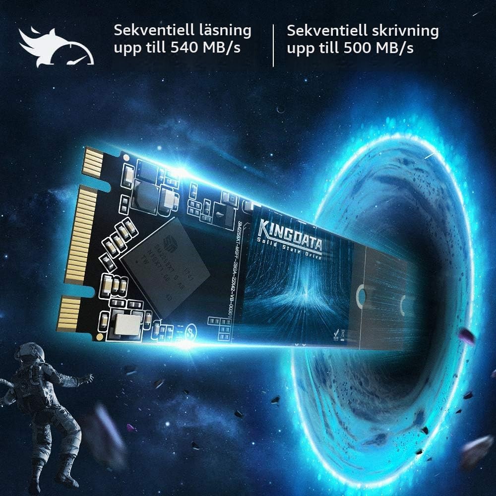 SSD M.2 2280 128GB KINGDATA Ngff SATA III 6Gb/s Högpresterande intern hårddisk för stationär bärbar dator (128GB, M.2 2280)