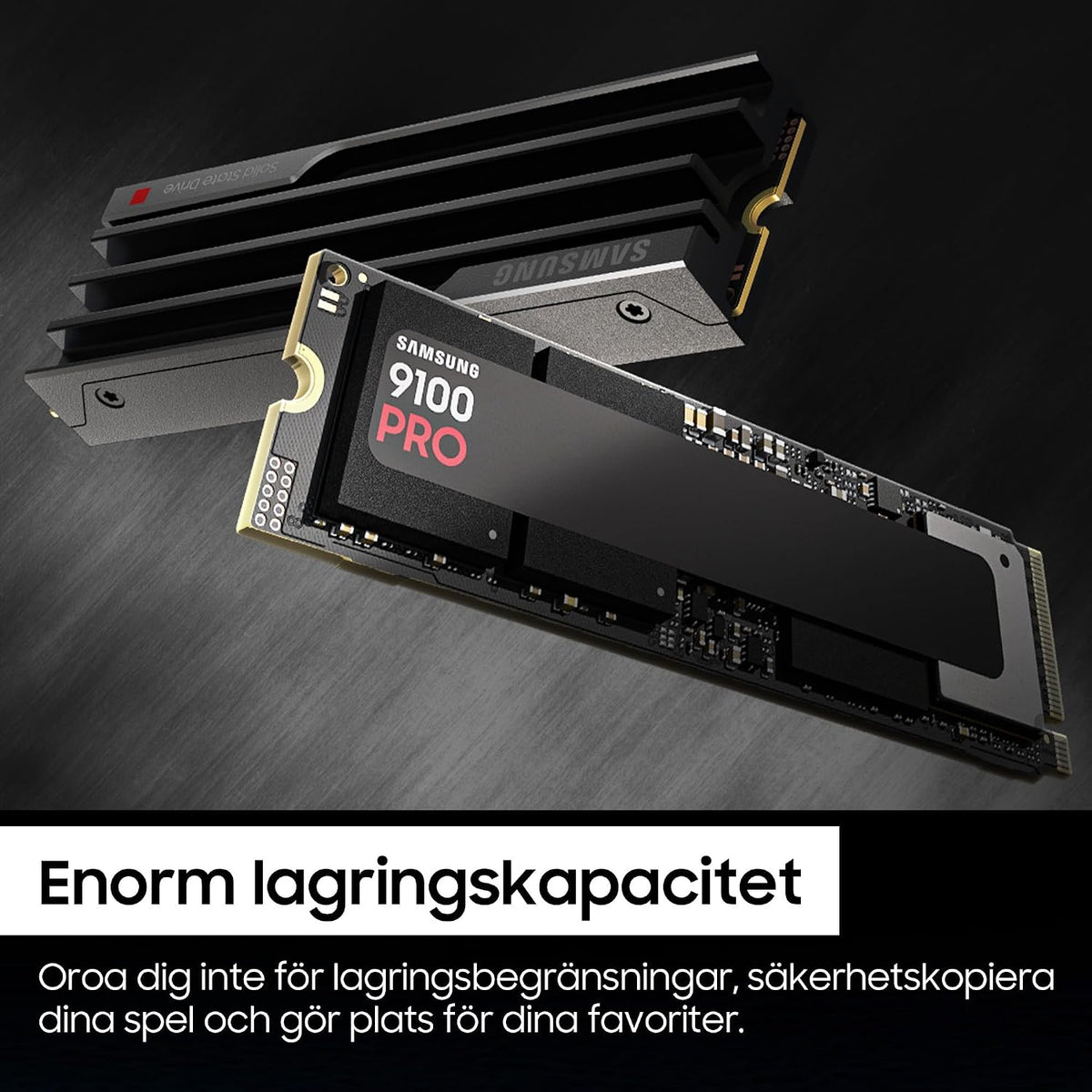 Samsung 9100 PRO Heatsink NVMe M.2 SSD, 1 TB, svart, MZ-VAP1T0CW