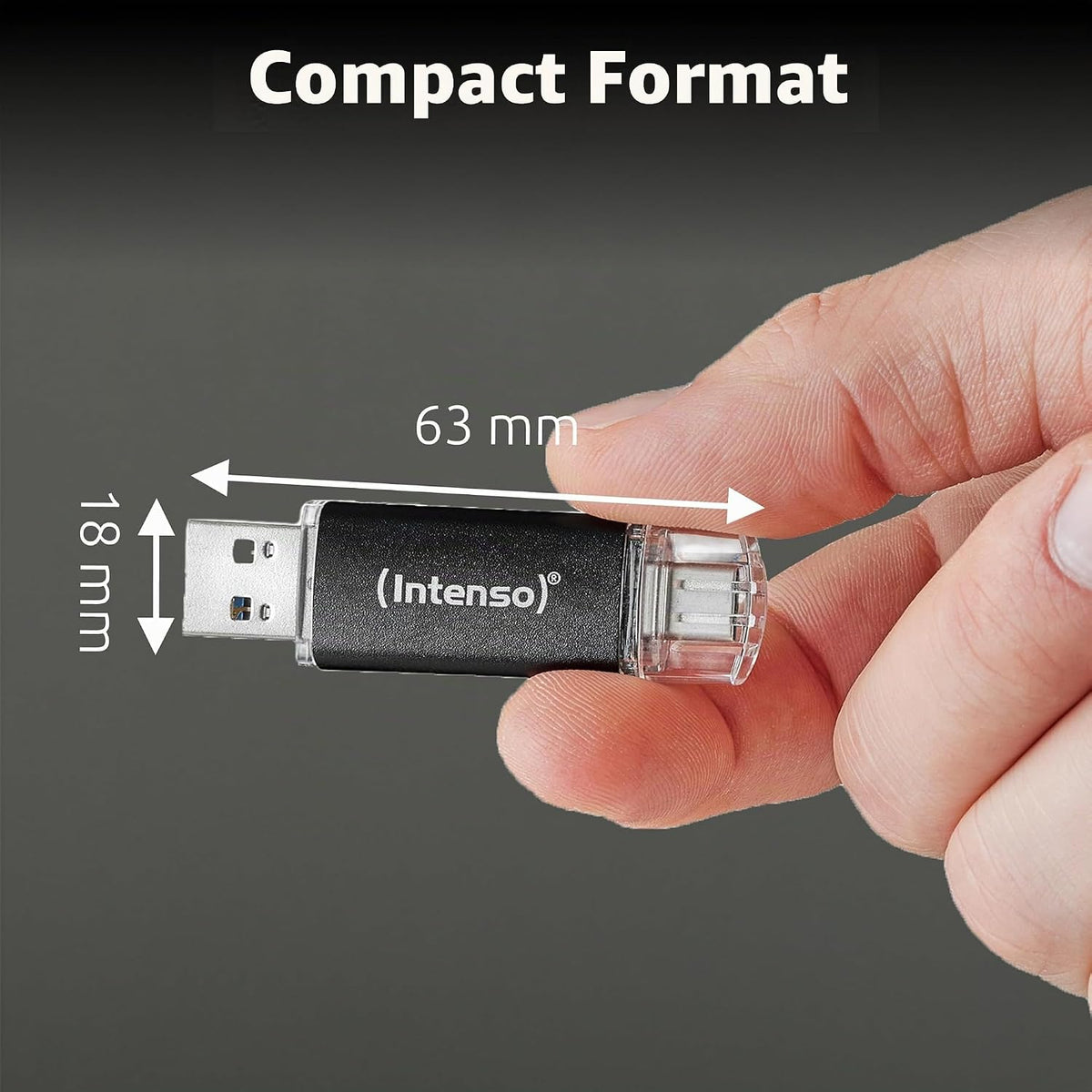 Intenso Twist Line Dual USB-minne 5 x 32 GB – Super Speed USB 3.2 Gen 1 x 1 med upp till 70 MB/s, USB-C och USB-A, antracit