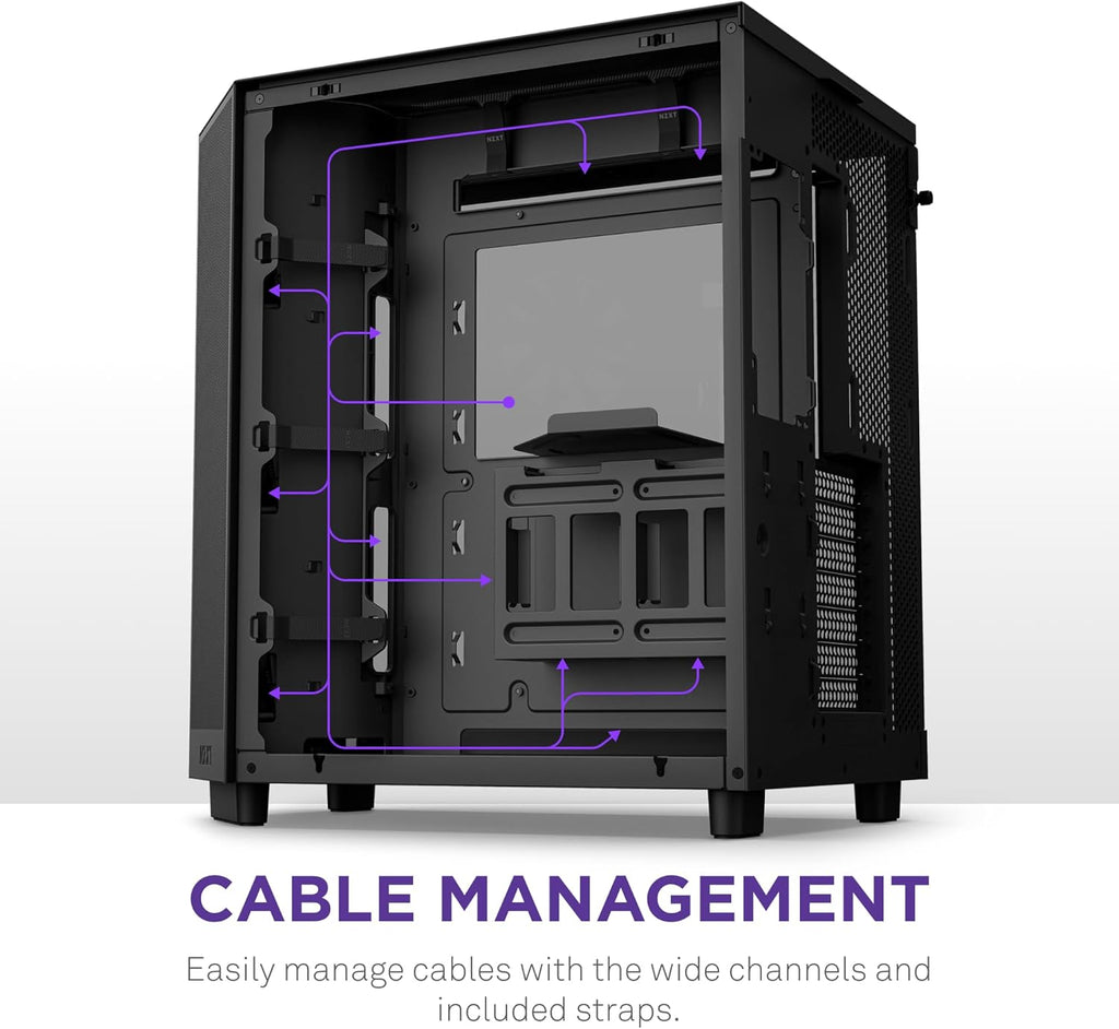 NZXT H6 RGB+ - Kompakt Dubbelkammare ATX PC-chassi - Vit
