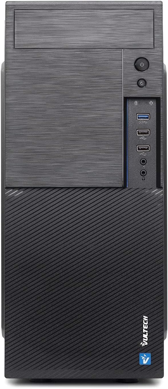 Fodral Vultech ATX VCO-A1699P Rev. 2.2 med 500 W strömförsörjning, kompakt datorfodral, 1 x USB 3.0, 2 x USB 2.0 svart