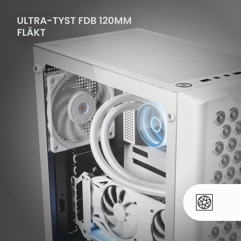 Mars Gaming MC-TITAN, Gamingkabinett RGB XXL ATX, Dubbel LED-Remsa och Främre ARGB-Belysning, Belysningshub + Fjärrkontroll, Kompatibel med ARGB Moderkort, Stöd för Vätskekylning, Svart