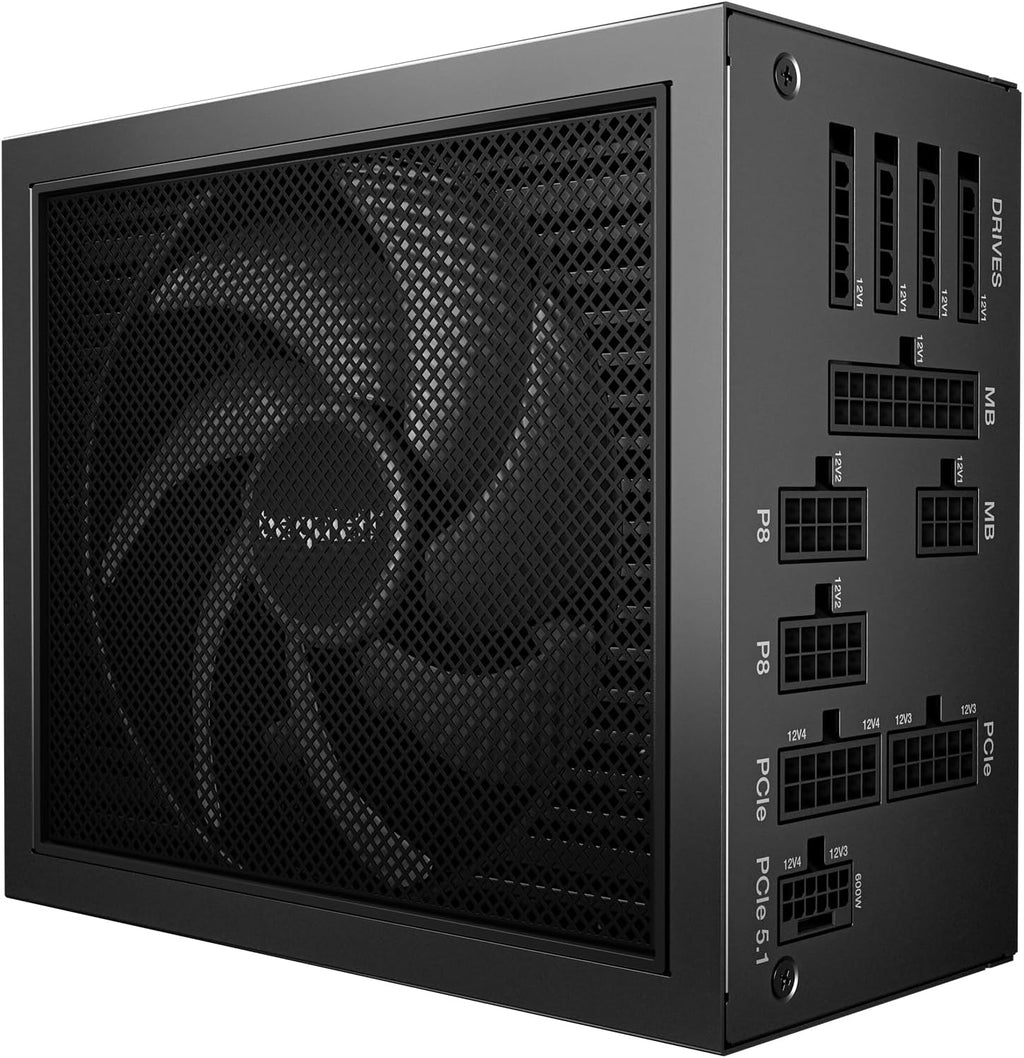 be quiet! Dark Power 14 850W, ATX 3.1, 80 Plus® Titanium, modulärt nätaggregat, aktiv och semipassiv kylning, PCIe 5.1, grafikkort med PCIe 5.0 och PCIe 4.0, 12V-2x6-kabel ingår, Silent Wings-fläkt