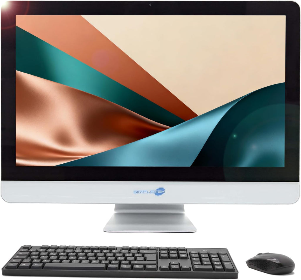 SIMPLETEK - All in One AIO 24" FHD pekskärm Windows 11 Pro CLR 8 GB RAM 240 GB SSD dator fast PC webbkamera POS fodral