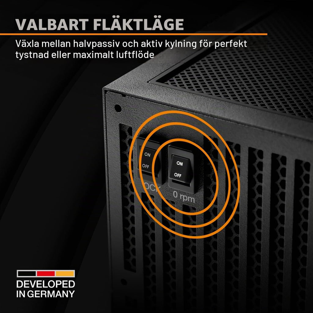 be quiet! Dark Power 14 850W, ATX 3.1, 80 Plus® Titanium, modulärt nätaggregat, aktiv och semipassiv kylning, PCIe 5.1, grafikkort med PCIe 5.0 och PCIe 4.0, 12V-2x6-kabel ingår, Silent Wings-fläkt