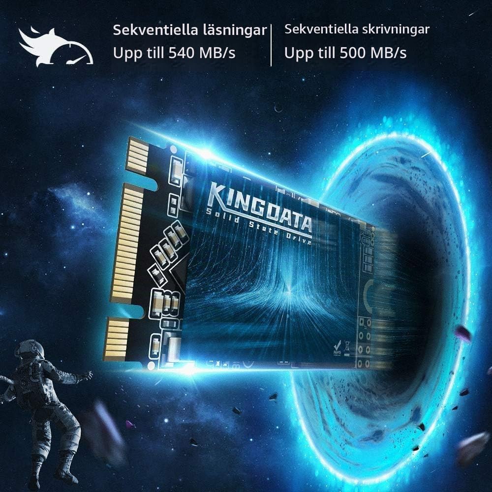 SSD M.2 2280 128GB KINGDATA Ngff SATA III 6Gb/s Högpresterande intern hårddisk för stationär bärbar dator (128GB, M.2 2280)