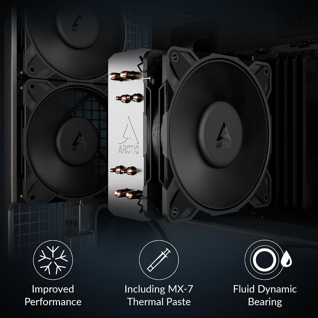 ARCTIC Freezer 36-S – entorns processorkylare för Intel och AMD med tryckoptimerad P12 Pro-fläkt på 120 mm, 600–3 000 rpm, fluiddynamiskt lager, inkl. MX-7
