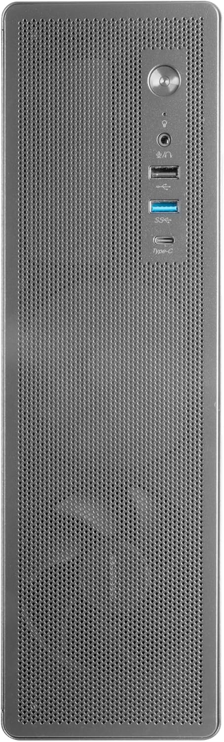 Tacens AEROSLIM500, PC-chassi MicroATX, Dammskyddande Meshpaneler, TFX-nätaggregat 500W, Främre FDB-fläkt 90mm, Slim Mini-Tower Kompatibel med MicroATX och Mini-ITX, USB-C och USB 3.0, Svart