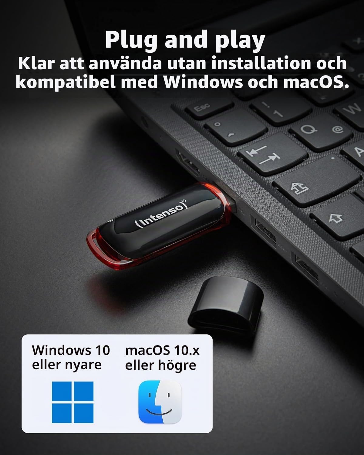 Intenso Business Line - Flash Drive 16 GB - USB 2.0, Black/Red