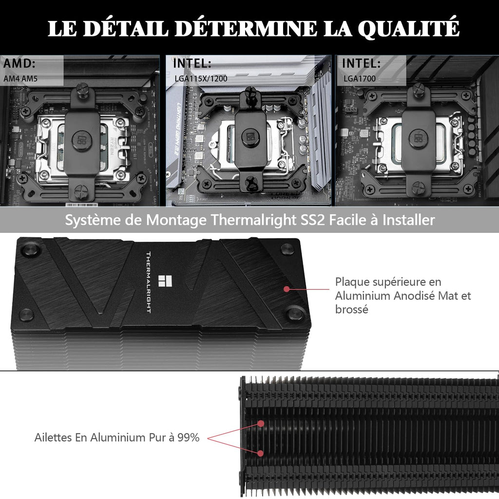 Thermalright Assassin Spirit 120 EVO ARGB AGHP PWN 4:e generationens CPU-kylare tyst CPU-kylare kompatibel med AM4/AM5/Intel Iga 1700/1851/1150/1151/1200, svart